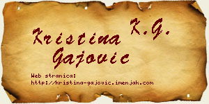 Kristina Gajović vizit kartica